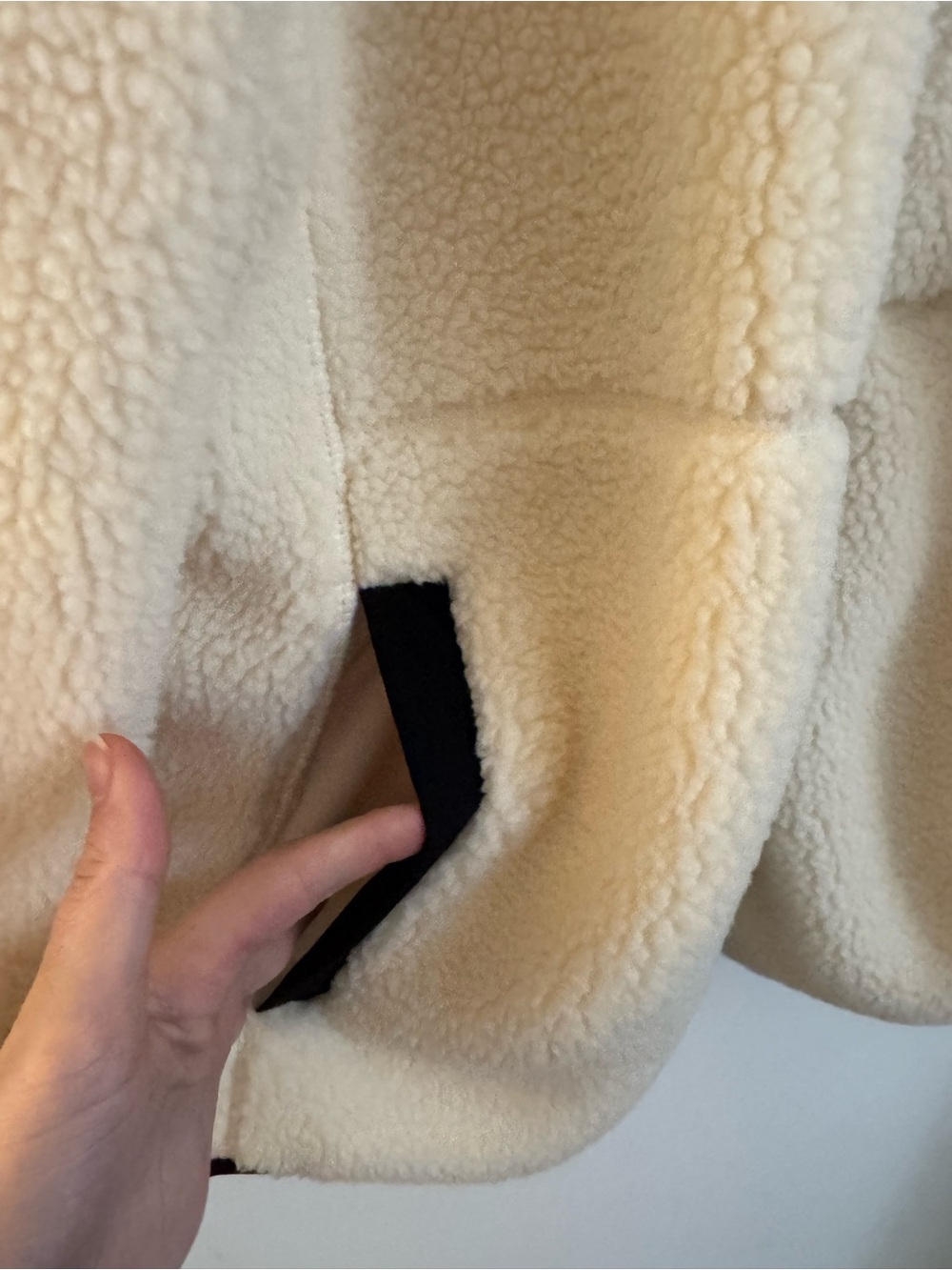 Xersion Cream Sherpa Jacket with Black Trim - Picture 6 of 8